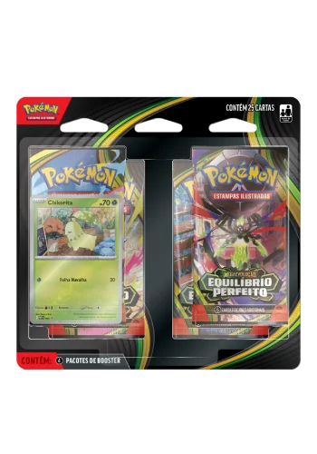 Blister Quádruplo Equilíbrio Perfeito Chikorita - Megaevolução 