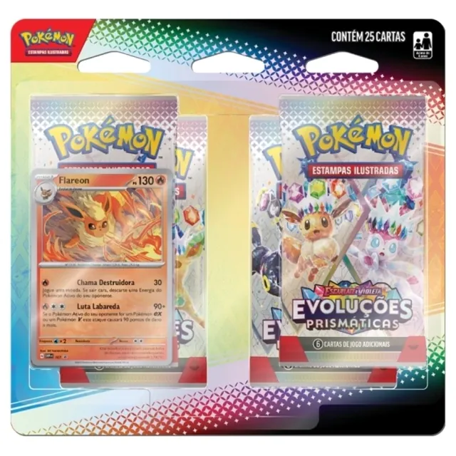Blister Quadruplo Evoluções Prismáticas - FLAREON EV8.5